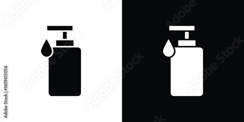 Hand sanitizer icon illustrations filled outline style. EPS10