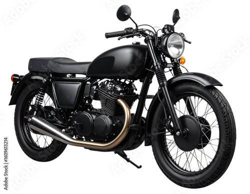 Royal Enfield Classic 350 Motorcycle Side View with Chrome Detailing, Transparent Background