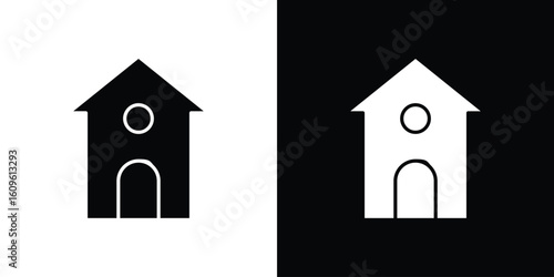 Home icon illustrations filled outline style. EPS10