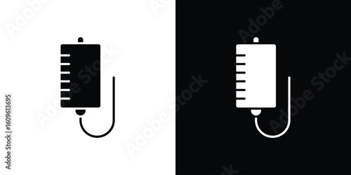 IV bag icon illustrations filled outline style. EPS10