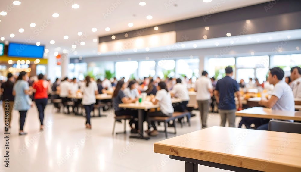 Blurred indoor food court scene Blurred indoor food court scene