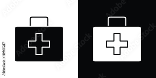 Medical kit icon illustrations filled outline style. EPS10