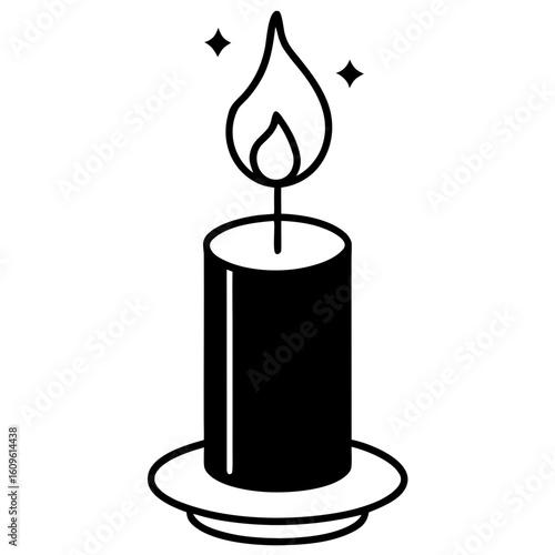 Candle in Darkness AI vector format, perfect for digital use, religious graphics, and spiritual microstock content.