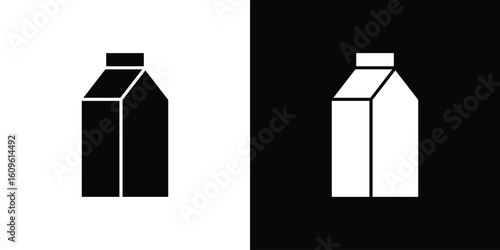 Milk carton icon illustrations filled outline style. EPS10