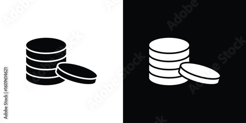 Money coin icon illustrations filled outline style. EPS10