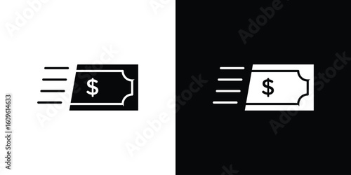Money transfer icon illustrations filled outline style. EPS10