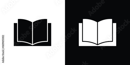 open book icon illustrations filled outline style. EPS10