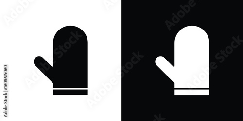 Oven mitt icon illustrations filled outline style. EPS10