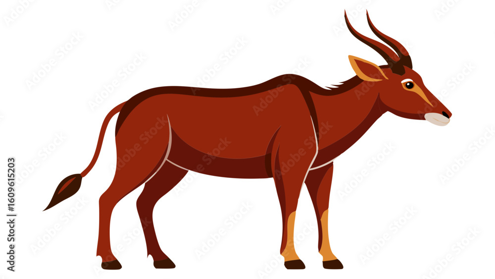 Fototapeta premium Flat Eland Vector Illustration for Nature and Safari Themes