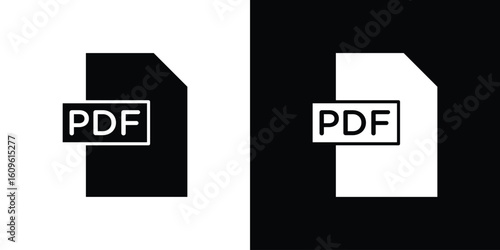 PDF file icon illustrations filled outline style. EPS10