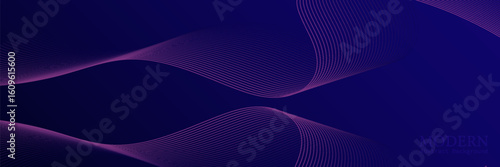 Abstract glowing wave lines on dark blue background. Dynamic wave pattern. Modern flowing wavy lines. Futuristic technology concept. suit for  bussines,