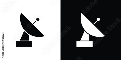 Satellite dish icon illustrations filled outline style. EPS10