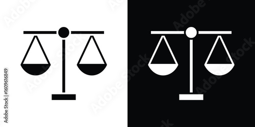 Scales of justice icon illustrations filled outline style. EPS10