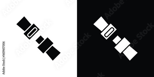 Seatbelt icon illustrations filled outline style. EPS10