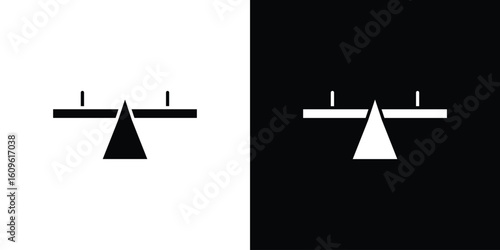 Seesaw icon illustrations filled outline style. EPS10