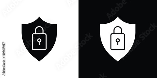 Security lock icon illustrations filled outline style. EPS10