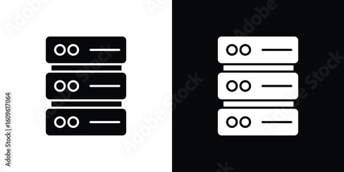 Server icon illustrations filled outline style. EPS10