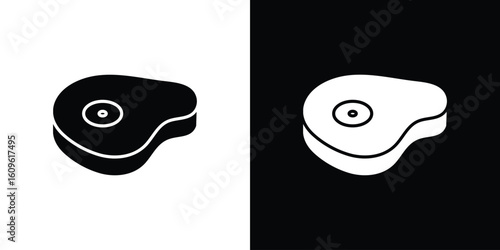 Steak icon illustrations filled outline style. EPS10