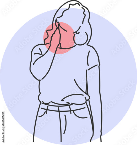 Woman Experiencing Neck Pain in Modern Indoor Setting