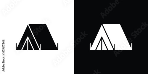 Tent icon illustrations filled outline style. EPS10