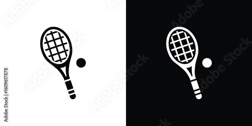 Tennis icon illustrations filled outline style. EPS10