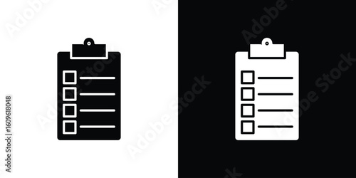 Todo list icon illustrations filled outline style. EPS10