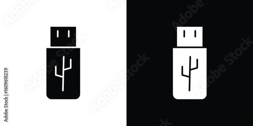 usb drive icon illustrations filled outline style. EPS10