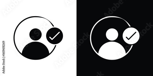 User check icon illustrations filled outline style. EPS10