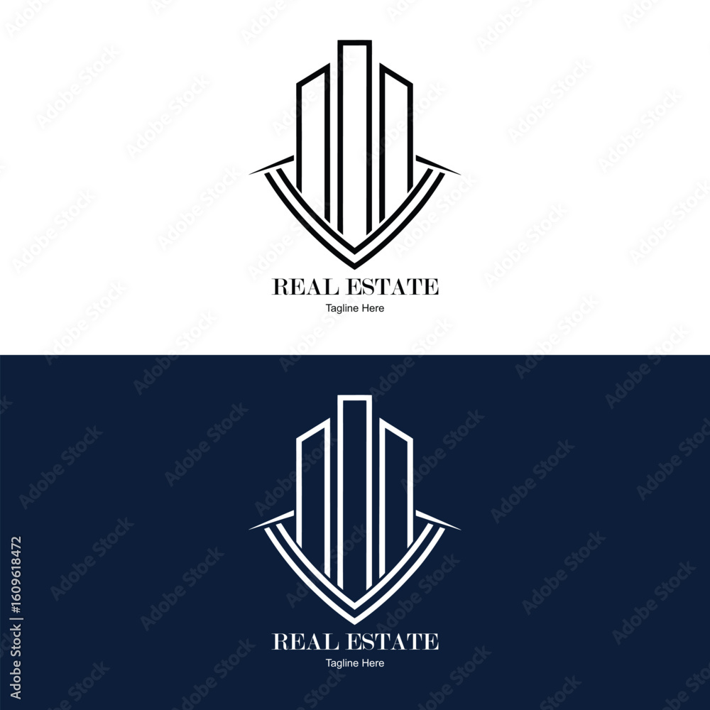 Obraz premium Abstract Real Estate Tower Logo Design