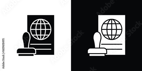 Visa icon illustrations filled outline style. EPS10