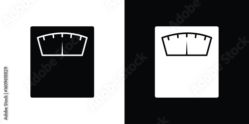 Weight scale icon illustrations filled outline style. EPS10
