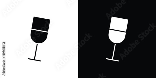 Wine glass icon illustrations filled outline style. EPS10