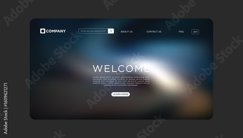Modern website landing page design welcomes visitors with minimalist style and clean navigation elements