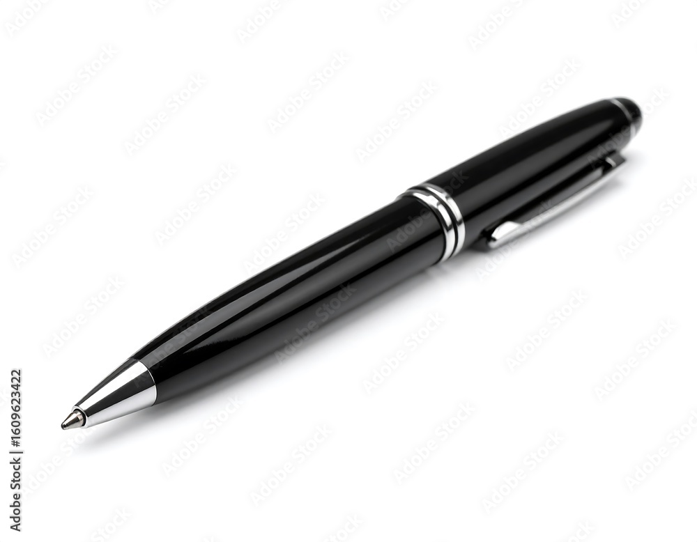 Black ballpoint pen on white background Black ballpoint pen on white background