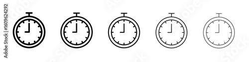 Alarm clock icon. Thin line icons collection for web ui.