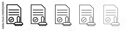 Approved document icon. Thin line icons collection for web ui.