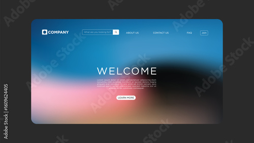 Stunning modern website design welcomes visitors with clean interface and inviting gradient background