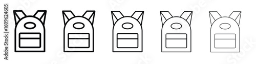 Backpack icon. Thin line icons collection for web ui.