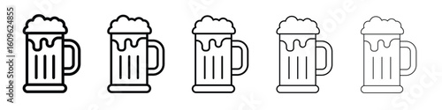 Beer mug icon. Thin line icons collection for web ui.
