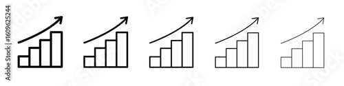 Business growth icon. Thin line icons collection for web ui.