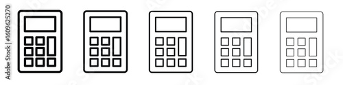 Calculator icon. Thin line icons collection for web ui.