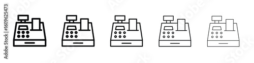 Cash register icon. Thin line icons collection for web ui.