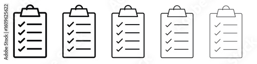 Checklist icon. Thin line icons collection for web ui.