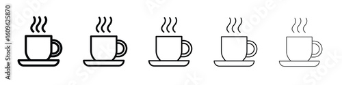 Coffee icon. Thin line icons collection for web ui.