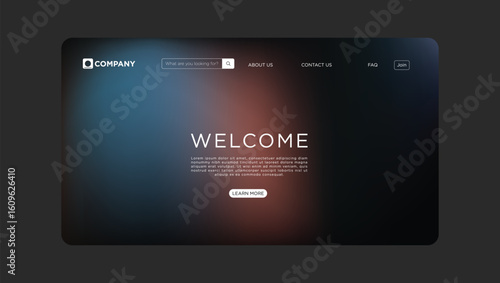 Modern website design concept with user friendly welcome message and simple clean navigation