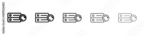 Data backup icon. Thin line icons collection for web ui.