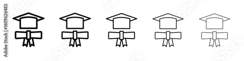 Degree icon. Thin line icons collection for web ui.