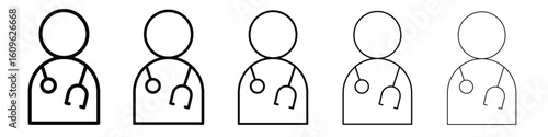 Doctor icon. Thin line icons collection for web ui.