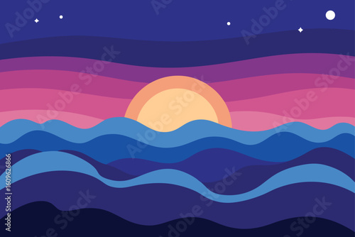 ocean waves at twilight