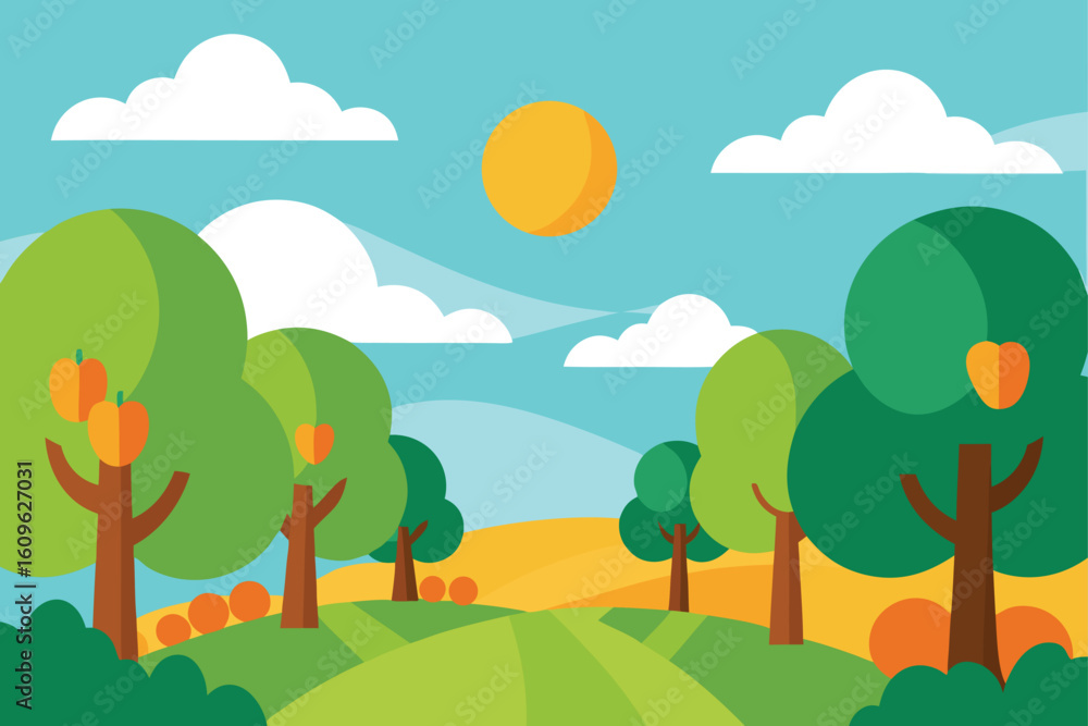 Fototapeta premium orchard beneath sky